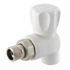 Кран шаровой с полусгоном PP-R угловой Ø25х3/4" VALTEC Белый (5/40) Кран шаровой с полусгоном PP-R угловой Ø25х3/4" VALTEC Белый (5/40)