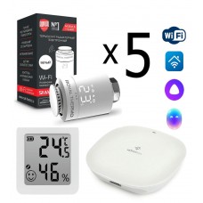 Комплект управления Royal Thermo для 5 радиаторов по Wi-Fi Smart Heat HH-01/THS30ZB, белый