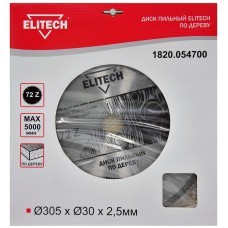 Elitech Диск пильный 305х30 72зуб 1820.054700 Elitech Диск пильный 305х30 72зуб 1820.054700