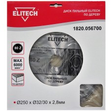 Elitech Диск пильный 250х32/30 80зуб 1820.056700 Elitech Диск пильный 250х32/30 80зуб 1820.056700