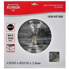 Elitech Диск пильный 300х32/30 60зуб 1820.057200 Elitech Диск пильный 300х32/30 60зуб 1820.057200