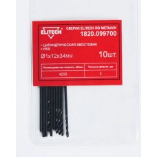 Elitech Сверло HSS 1.0х34 1шт 1820.099700 Elitech Сверло HSS 1.0х34 1шт 1820.099700